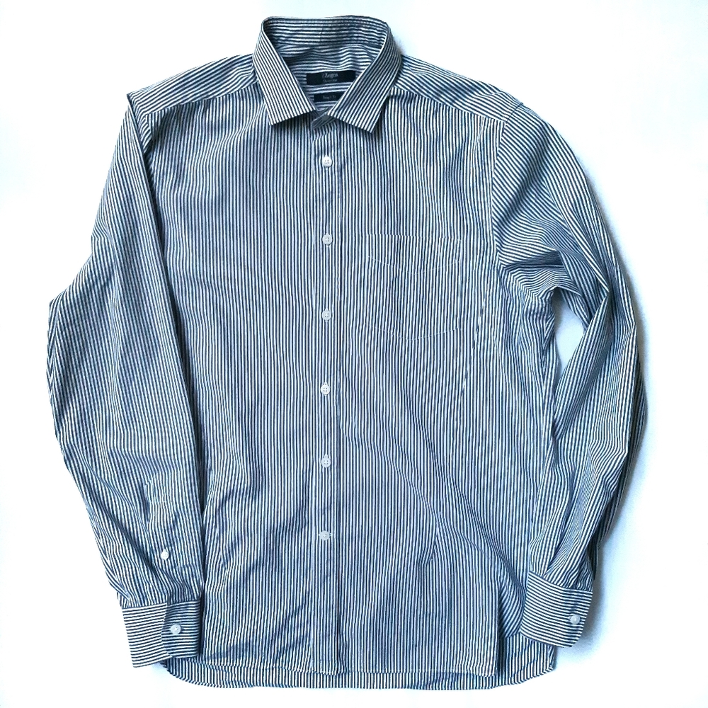 Z Zegna 41/16 SilverLine Drop 8 striped fitted shirt